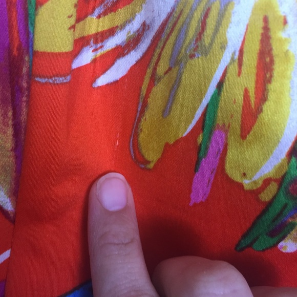 ⭐️ Chris McLaughlin Orange Tropical Dress Sz 10 - Picture 3 of 5